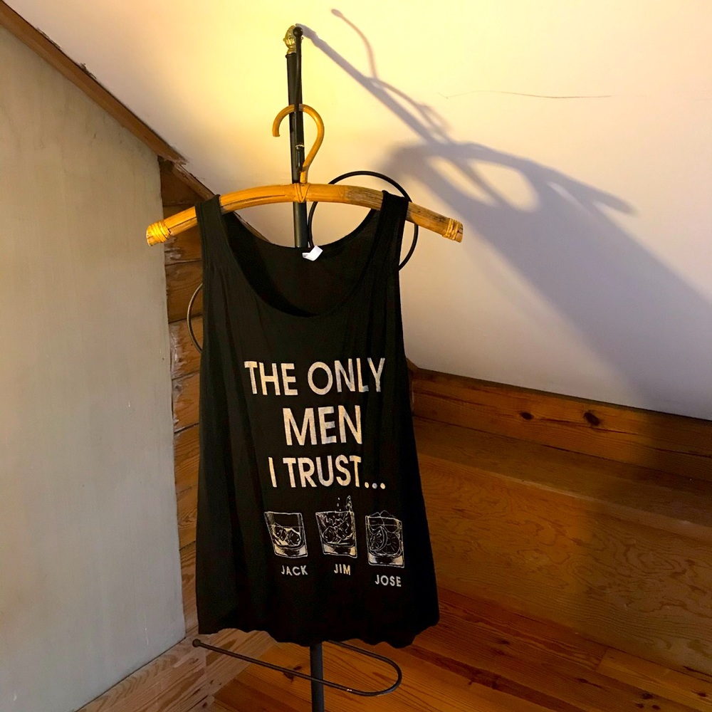 Graphic Black Drinking Tank Top, EUC, M